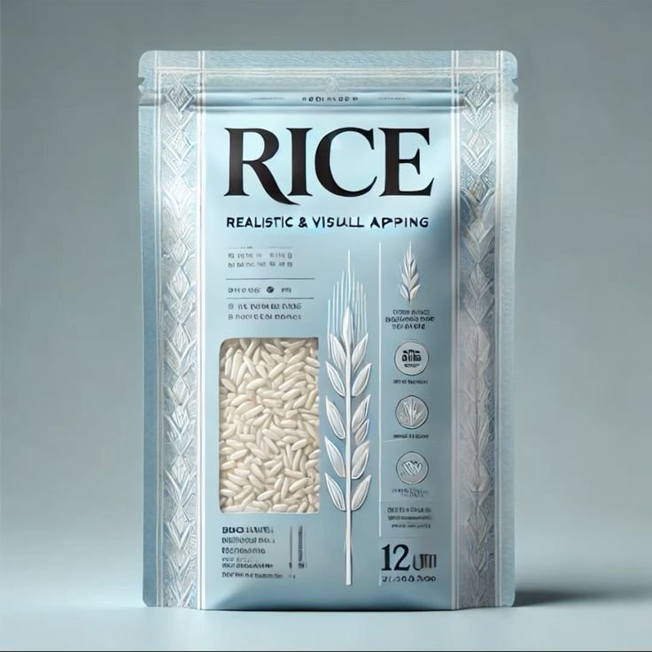 Elevate your brand with this modern rice package…